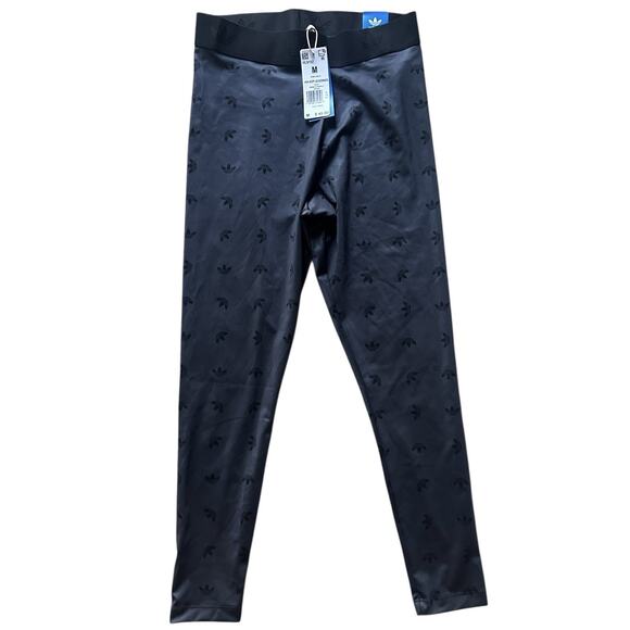 ADIDAS Women's Original High-waisted All Over Logo Print Leggings Grey Medium - Picture 1 of 2